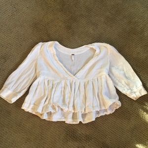 Free people linen peplum crop